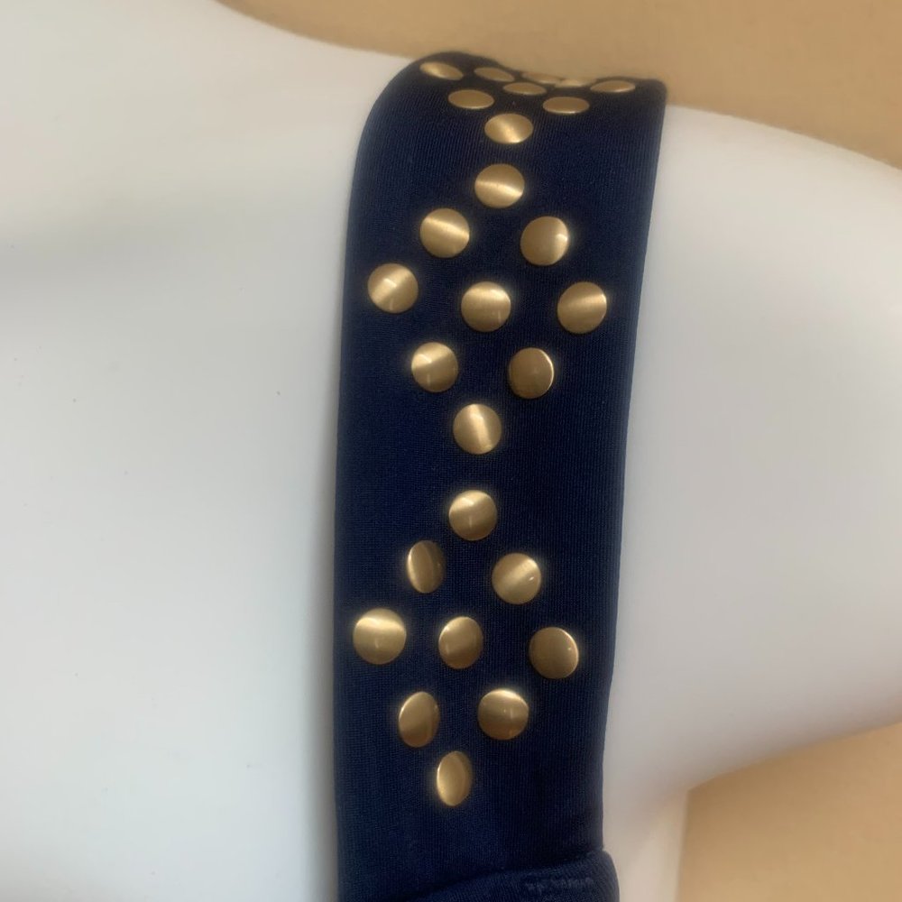 Jantzen Blue Padded Surplus Studded Lined Adjustable Straps Bathing Suit Sz 24W - Picture 3 of 11